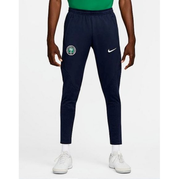 Nike Nigeria Soccer National Team Pants Training Blue Zip Pockets Men's Sz L New